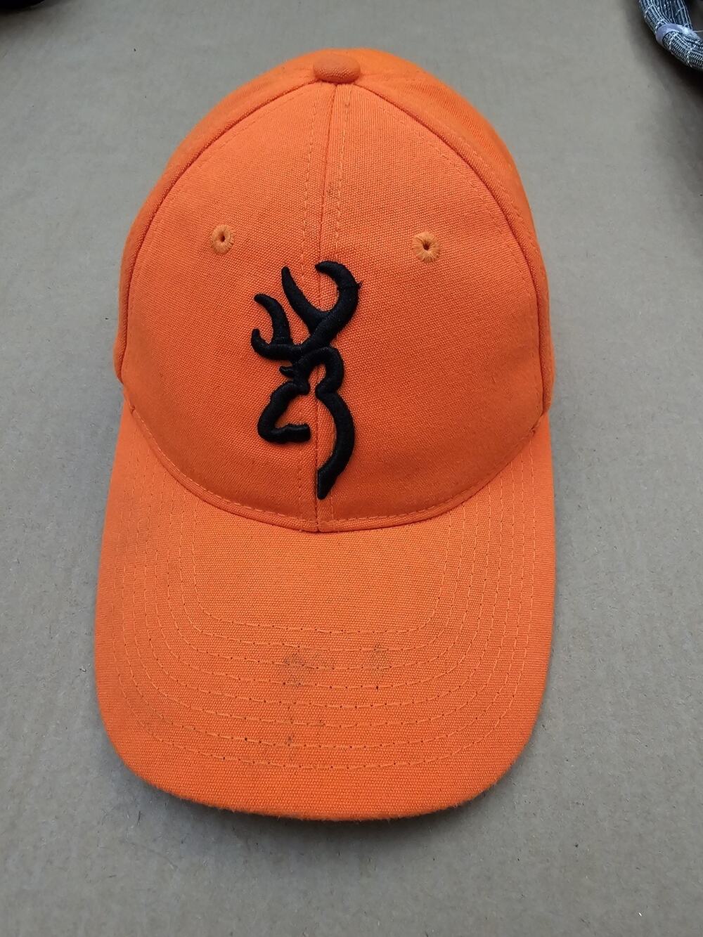 Browning Blaze Orange Buckmark Deer Logo Adjustable Hunting Hat Cap